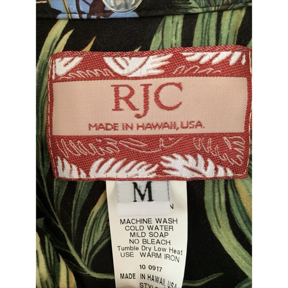 Vtg RJC Men's Made In Hawaii, Button Down Tropical Santa Shirt, Christmas Med - Picture 2 of 16